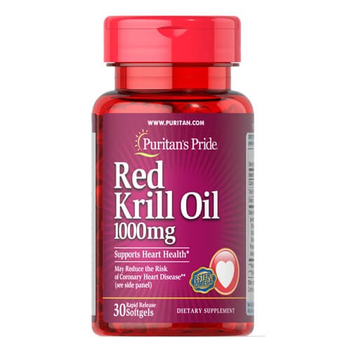 Олія крилю 1000 мг Puritan's Pride (Red Krill Oil) 30 рідких капсул