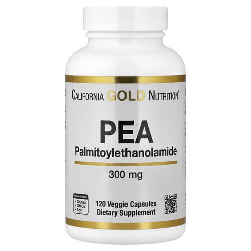 Пальмитоилетаноламид California Gold Nutrition (PEA) 120 растительных капсул