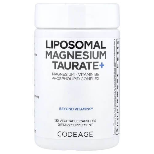 Ліпосомальний магній таурат Codeage (Liposomal Magnesium Taurate+) 120 рослинних капсул