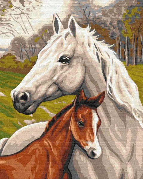 Картина за номерами Сім'я коней  Brushme 48x60