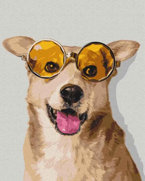 Картина за номерами Коргі-хіпстер  Brushme 48x60