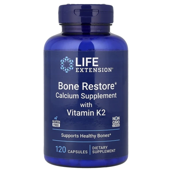 Відновлення кісток+K2 Life Extension (Bone restore with Vitamin K2) 120 капсул