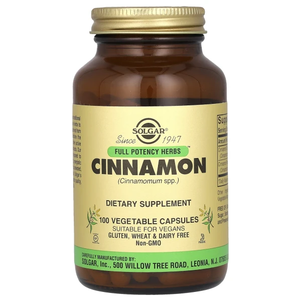 Кориця у капсулах Solgar (Cinnamon) 500 мг 100 капсул