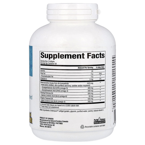 Омега-3 для жінок Natural Factors (WomenSense, RxOmega-3) 120 капсул