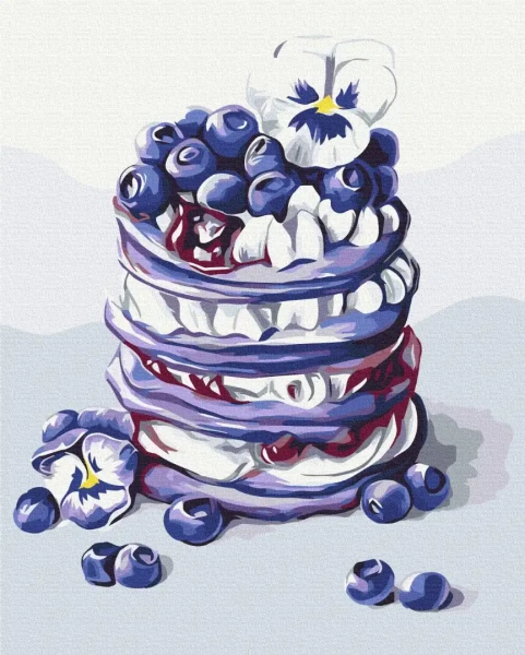 Картина за номерами Панкейки з лохиною © Anna Kulyk  Brushme 40x50