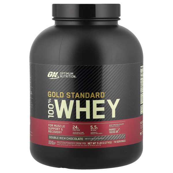 Optimum Nutrition, Gold Standard® 100% Whey, сироватковий протеїн, насичений шоколадний смак, 2,27 кг (5 фунтів)