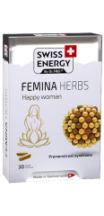 Підтримка при ПМС, FEMINA HERBS, Swiss Energy, стандартизований екстракт Вітексу, 30 веганських капсул