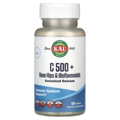 KAL, C 500 + шипшина та біофлавоноїди, 100 таблеток