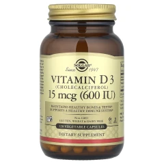 Вітамін D3 Solgar (Vitamin D3) 600 МО 120 капсул