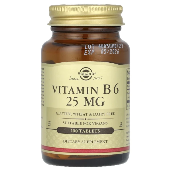 Вітамін В6 Solgar (Vitamin B6) 25 мг 100 таблеток