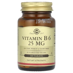 Вітамін В6 Solgar (Vitamin B6) 25 мг 100 таблеток