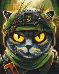Преміум картина за номерами Котик розвідник ©Маріанна Пащук Brushme 40x50