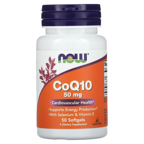 Коэнзим Q10 с селеном и витамином E Now Foods (CoQ10 with Selenium and Vitamin E) 50 капсул