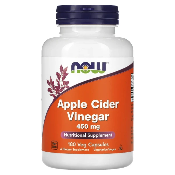 Яблучний оцет Now Foods (Apple Cider Vinegar) 450 мг 180 капсул