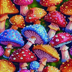 Алмазна мозаїка Кольорові мухомори 25 х 25 Brushme