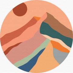 Картина за номерами кругла Друга фаза місяця (Розмір L) 40 х 40 Brushme