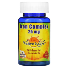 Витаминно-минеральный комплекс с железом Nature's Life (Iron Complex) 25 мг 50 вегетарианских капсул