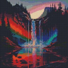 Алмазна мозаїка/вишивка Пейзаж Нічна казка наяву 40x40 Ideyka