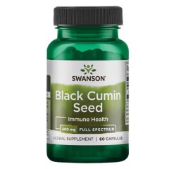 Насіння чорного кмину 400 мг Swanson (Black Cumin Seed) 60 капсул