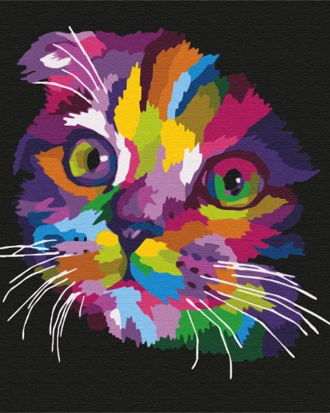 Картина за номерами Веселкове кошенятко  Brushme 40x50
