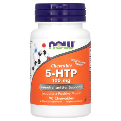5-HTP 5-Гідрокситриптофан Now Foods (5-HTP) 100 мг 90 жувальних таблеток з цитрусовим смаком