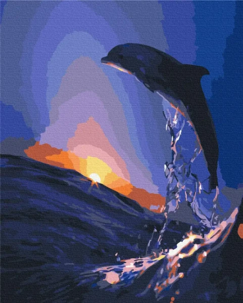 Картина за номерами Захід дельфіна  Brushme 48x60