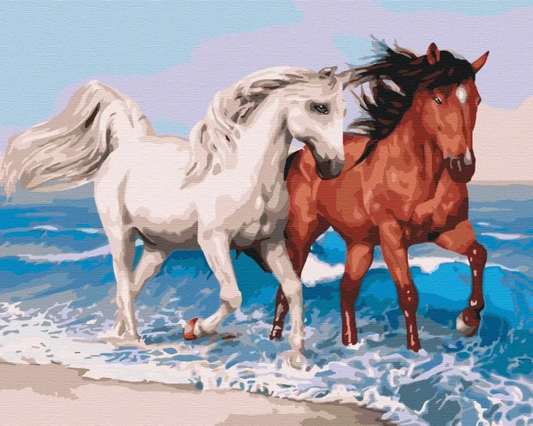 Картина за номерами Коні на узбережжі Brushme 40x50