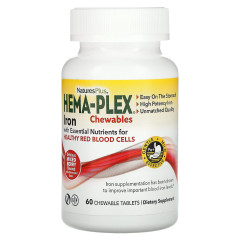 Вітамінно-мінеральний комплекс Nature's Plus (HEMA-PLEX) 60 жувальних таблеток з ягідним смаком
