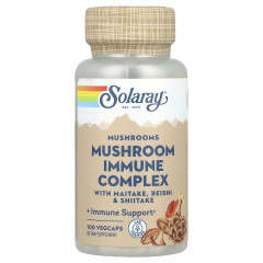 Зміцнення імунітету: Майтаке Рейші Шиітаке Solaray (Fermented Mushroom Immune Complex) 100 капсул