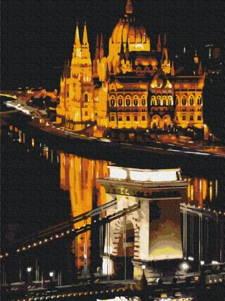 Картина за номерами Нічний Будапешт  Brushme 30x40