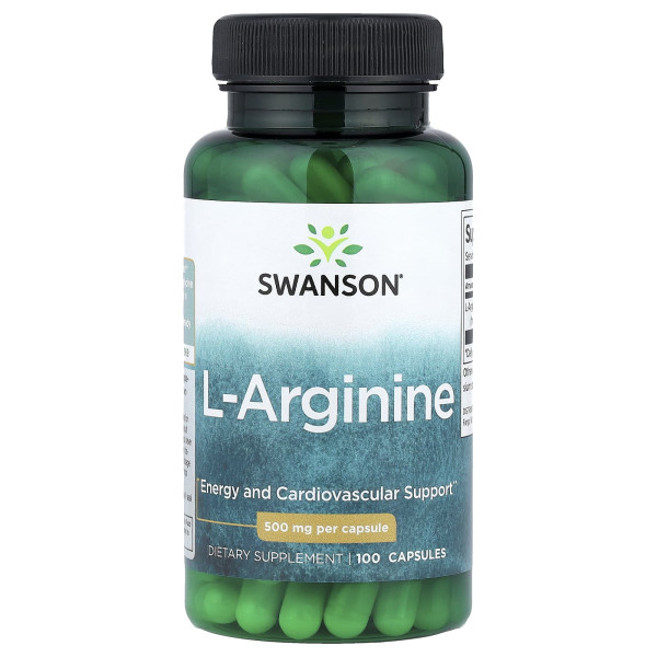 Л-аргінін Swanson (L-arginine) 500 мг 100 капсул