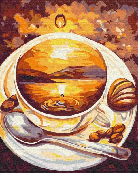 Картина за номерами Схід сонця в чашці  Brushme 40x50
