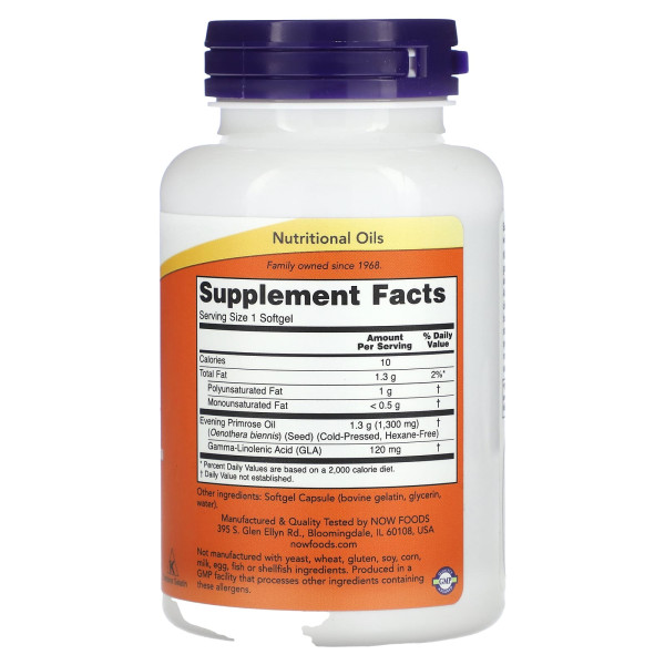 Олія вечірньої примули Now Foods (Evening Primrose oil) 1300 мг 60 капсул