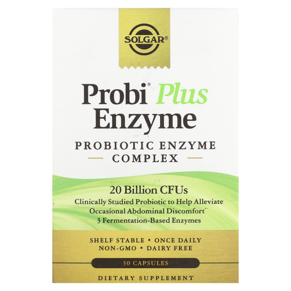 Пробиотики с ферментами Solgar (Probi Plus Enzyme) 20 млрд КОЕ 30 капсул