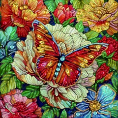 Алмазна мозаїка Кольоровий метелик 25 х 25 Brushme