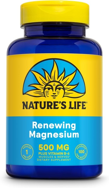 Магний и витамин B-6 Nature's Life (Magnesium) 500 мг 100 вегетарианских капсул