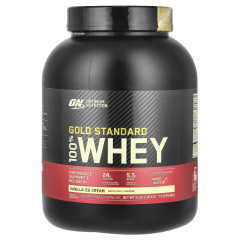 Optimum Nutrition, Gold Standard 100% Whey, сироватковий протеїн, смак ванільного морозива, 2,26 кг (5 фунтів)