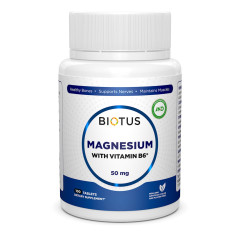 Магній і вітамін В6, Magnesium with Vitamin B6, Biotus, 100 таблеток