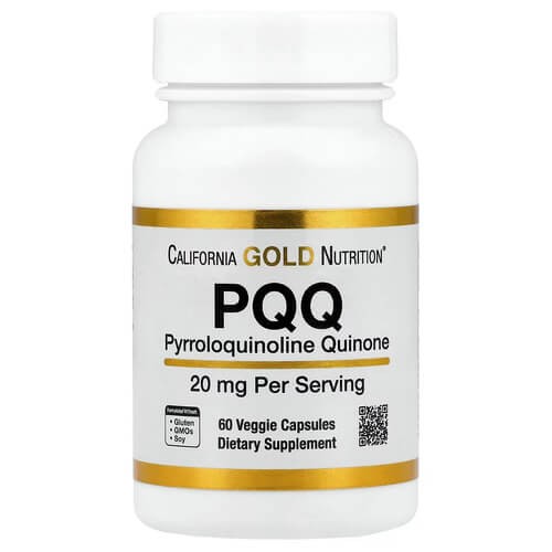 Пирролохинолин хинон 20 мг California Gold Nutrition (PQQ) 60 растительных капсул
