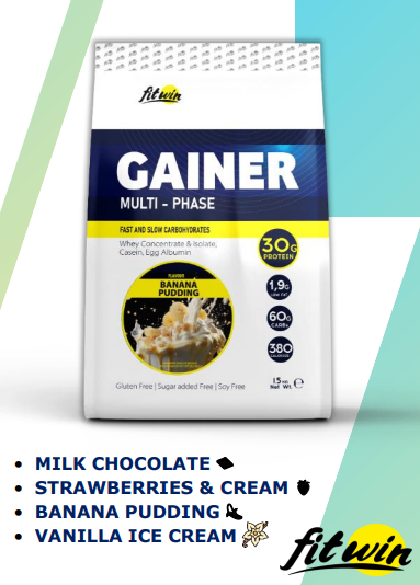 Гейнер FitWin (GAINER Multi-Phase) 1500 г зі смаком ванільного морозива