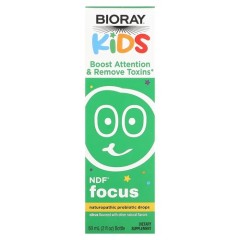 Пробіотичні краплі для концентрації уваги Bioray (Kids NDF Focus Naturopathic Probiotic Drops) 60 мл зі смаком цитруса