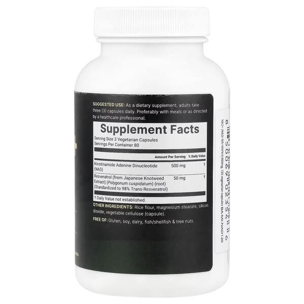 Нікотинамід аденін динуклеотид Micro Ingredients (NAD+) 240 рослинних капсул