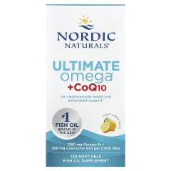 Nordic Naturals, Ultimate Omega з коензимом Q10, зі смаком лимона, 1280 мг, 120 капсул (640 мг у капсулі)