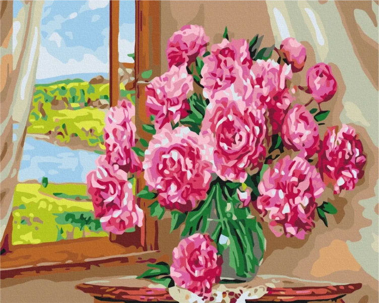 Картина за номерами Яскраві піони  Brushme 48x60