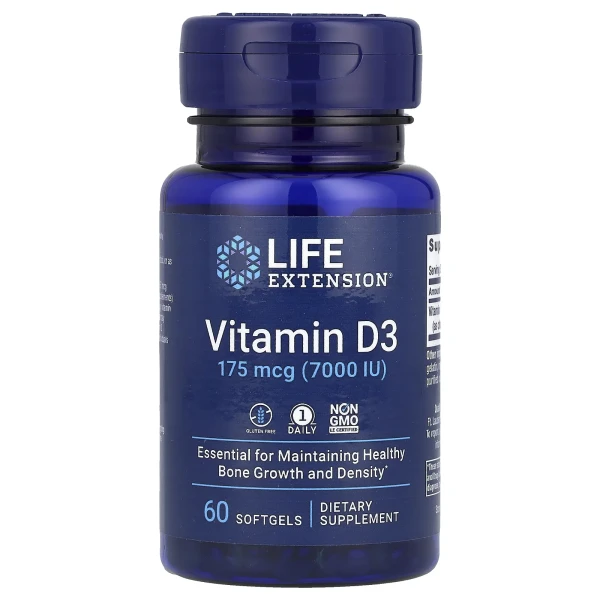 Витамин D3 Life Extension (Vitamin D3) 7000 МЕ 60 капсул