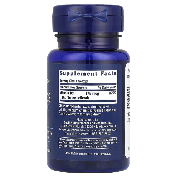 Витамин D3 Life Extension (Vitamin D3) 7000 МЕ 60 капсул