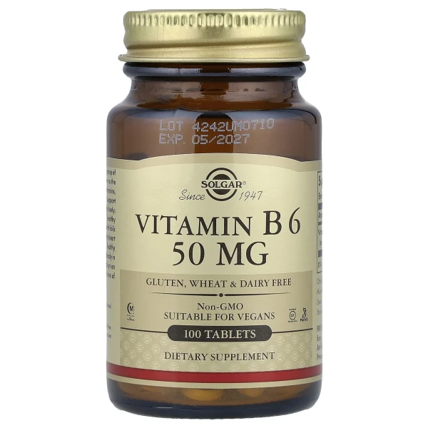 Вітамін В6 Solgar (Vitamin B6) 50 мг 100 таблеток