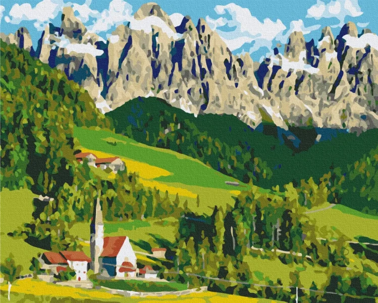 Картина за номерами Будинок в Альпах  Brushme 48x60