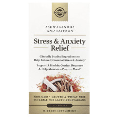 Добавка для зняття стресу та тривоги Solgar (Stress &amp; Anxiety Relief) 30 таблеток