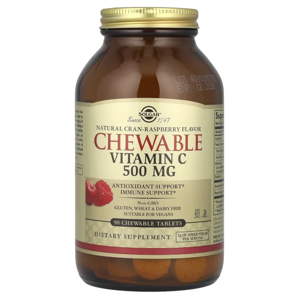 Жевательный Витамин С (Chewable Vitamin C) 500 мг 90 жевательных таблеток со вкусом малины
